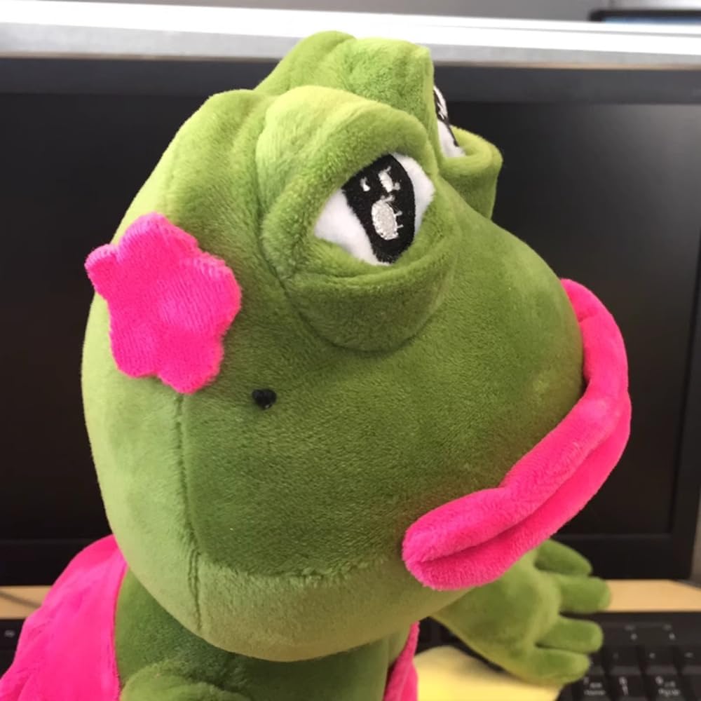 Girl Pepe Frog Plush — girl Pepe Frog Plush is equal parts quirky and adorable, Leona Bangladesh (alternate angle)