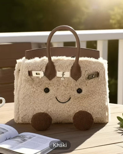 Khaki Bag Plush Soft Toy - side view - Leona BD