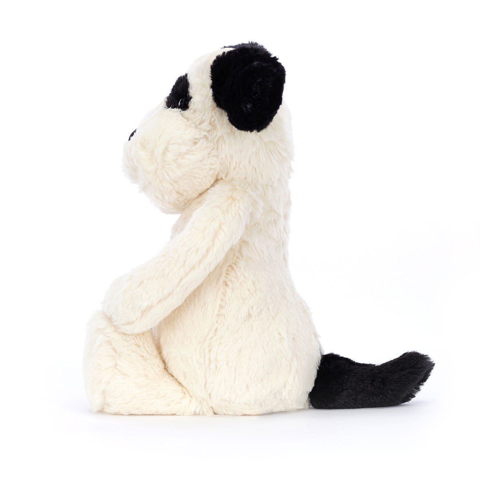 Black & Cream Puppy Plush Soft Toy — side view — Leona BD