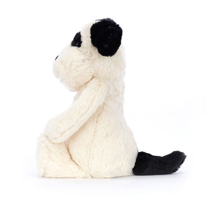 Black & Cream Puppy Plush Soft Toy — side view — Leona BD