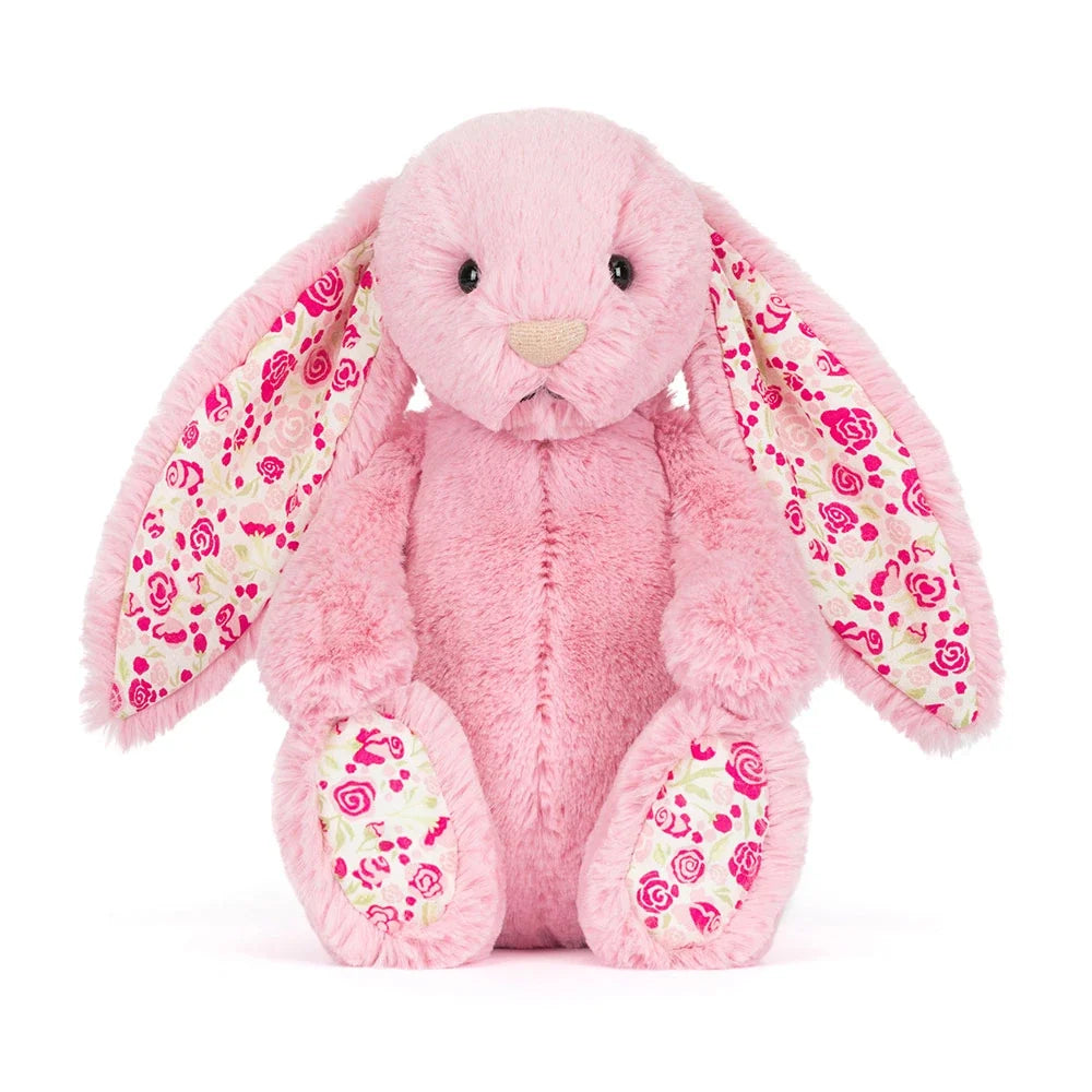 Blushkin Blossom Luxe Bunny — blush pink premium bunny plushie with floral ears from Leona Bangladesh