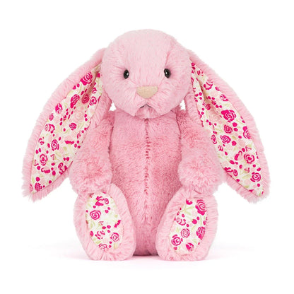 Blushkin Blossom Luxe Bunny — blush pink premium bunny plushie with floral ears from Leona Bangladesh