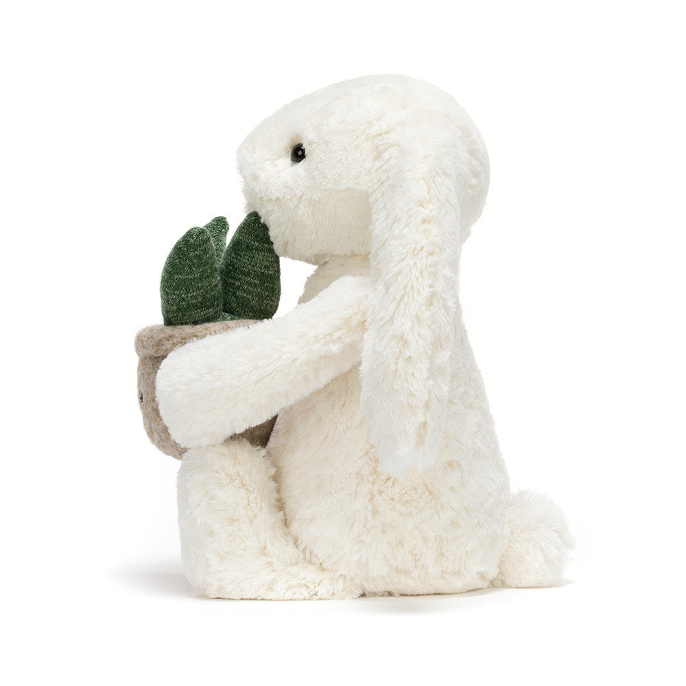 Cream Bunny with Plant Pot Plush — size reference — Leona BD