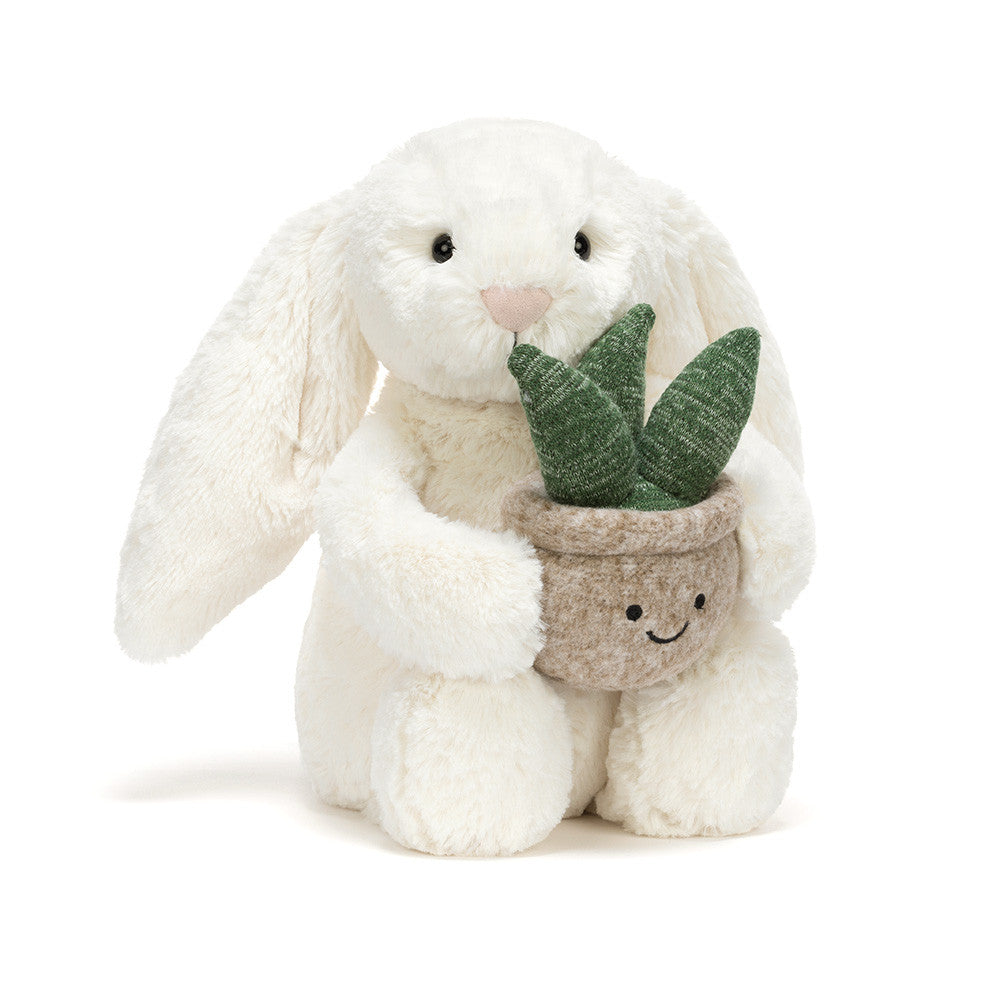 Cream Bunny with Plant Pot Plush — Leona BD