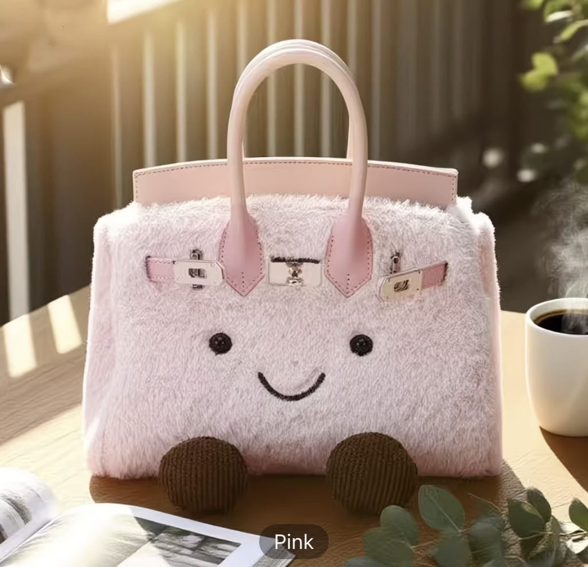 Pink Bag Plush Soft Toy — side view — Leona BD