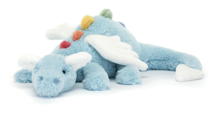 Sky Blue Dragon Plush Toy - detail view - Leona BD