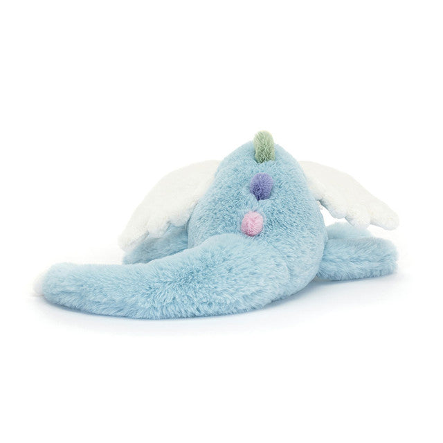 Sky Blue Dragon Plush Toy - front view - Leona BD