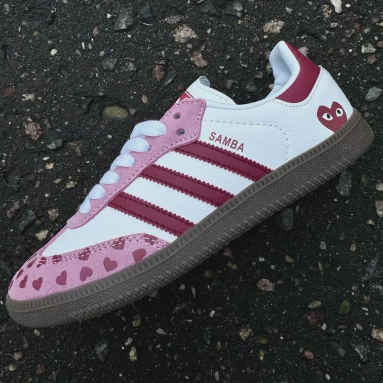 Adidas Samba CDG Heart Edition Sneakers — side view — Leona BD