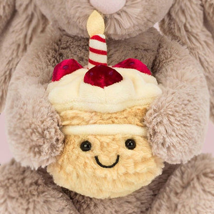 Bashful Beige Bunny 'Birthday' — premium plushie from Leona Bangladesh (detail view)