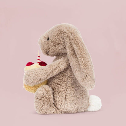 Bashful Beige Bunny 'Birthday' — premium plushie from Leona Bangladesh (alternate angle)