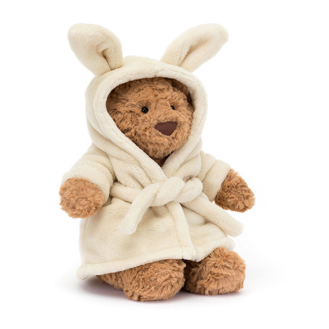 Bathrobe Teddy Bear Soft Toy - detail view - Leona BD