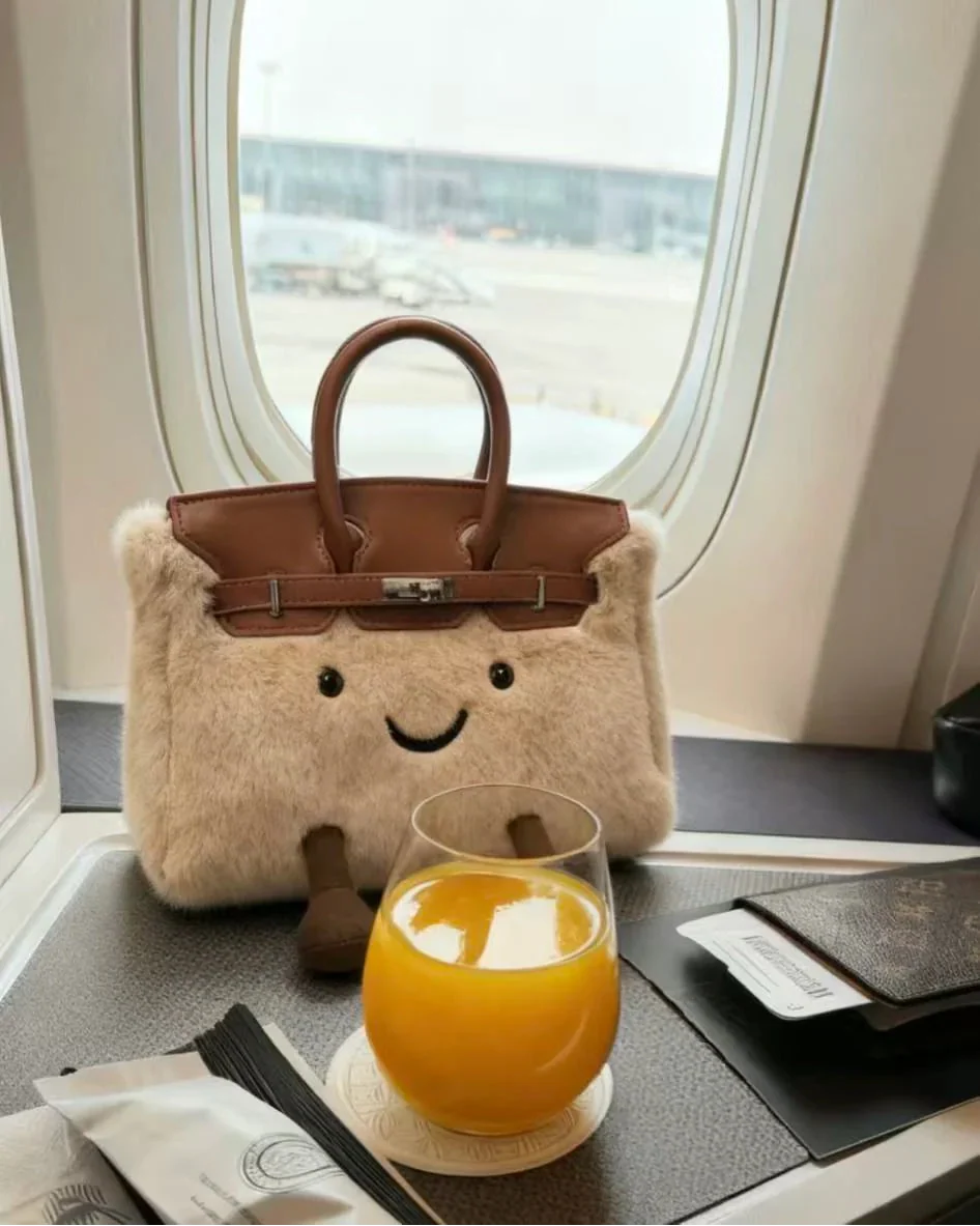 Khaki Bag Plush Soft Toy - front view - Leona BD