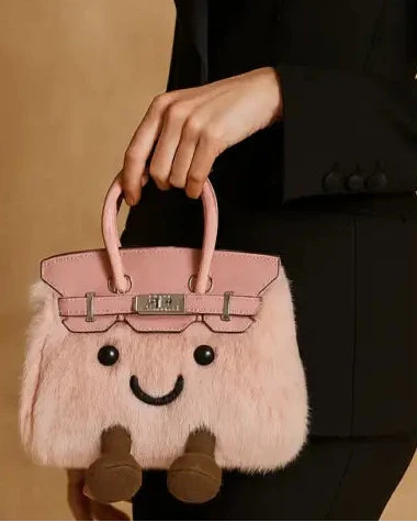 Pink Bag Plush Soft Toy — front view — Leona BD